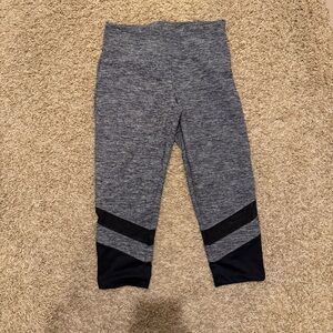 Heather Grey Mesh Bottom Cropped Leggings
